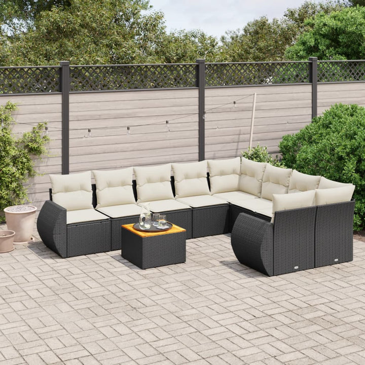Set Mobilier De Grădină Cu Perne, 9 Piese, , Poliratan