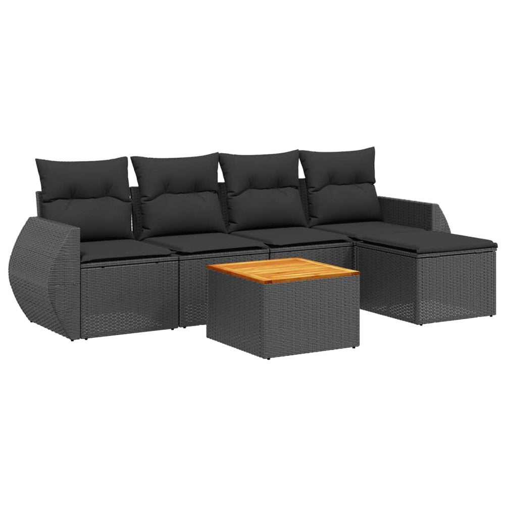 Set Mobilier De Grădină Cu Perne, 6 Piese, , Poliratan