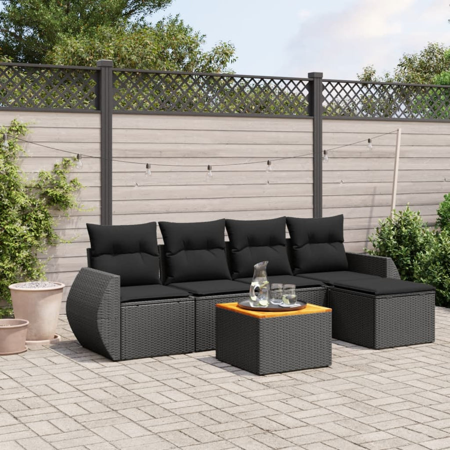 Set Mobilier De Grădină Cu Perne, 6 Piese, , Poliratan