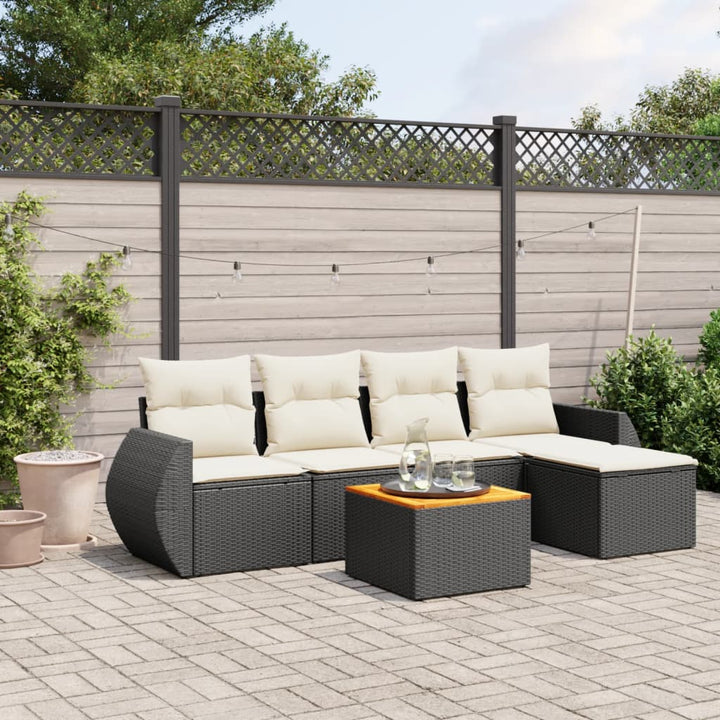 Set Mobilier De Grădină Cu Perne, 6 Piese, , Poliratan