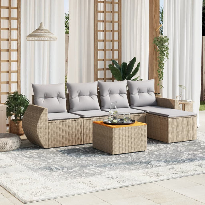 Set Mobilier De Grădină Cu Perne, 6 Piese, , Poliratan
