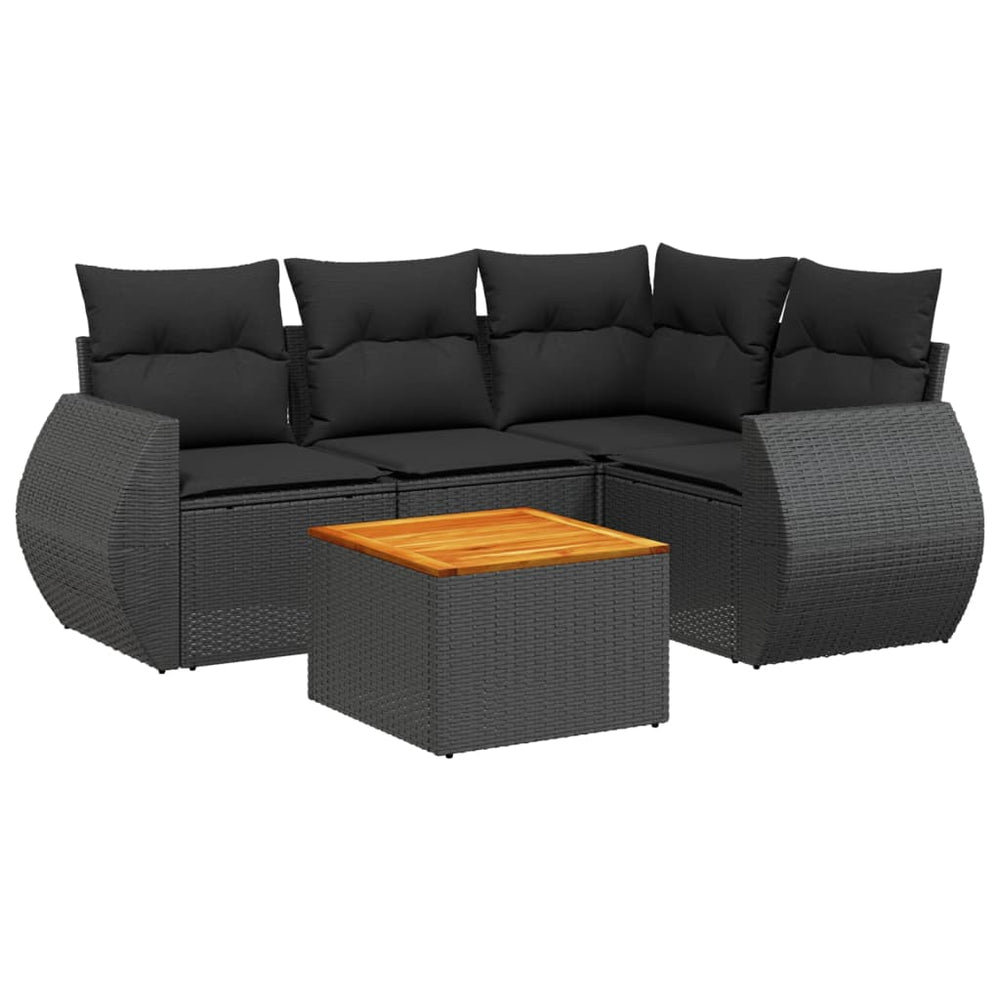 Set Mobilier De Grădină Cu Perne, 5 Piese, , Poliratan