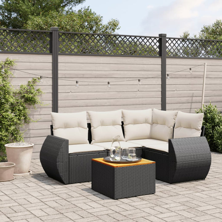 Set Mobilier De Grădină Cu Perne, 5 Piese, , Poliratan