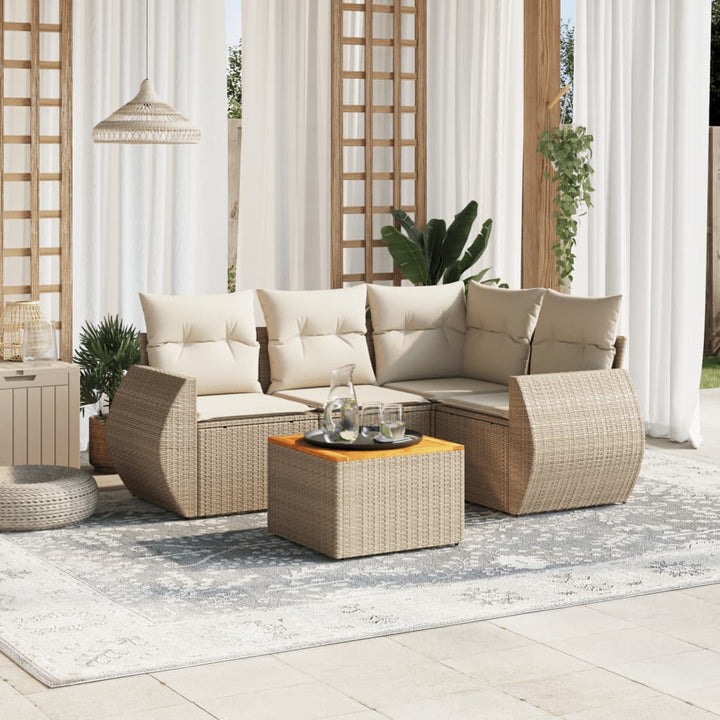 Set Mobilier De Grădină Cu Perne, 5 Piese, , Poliratan