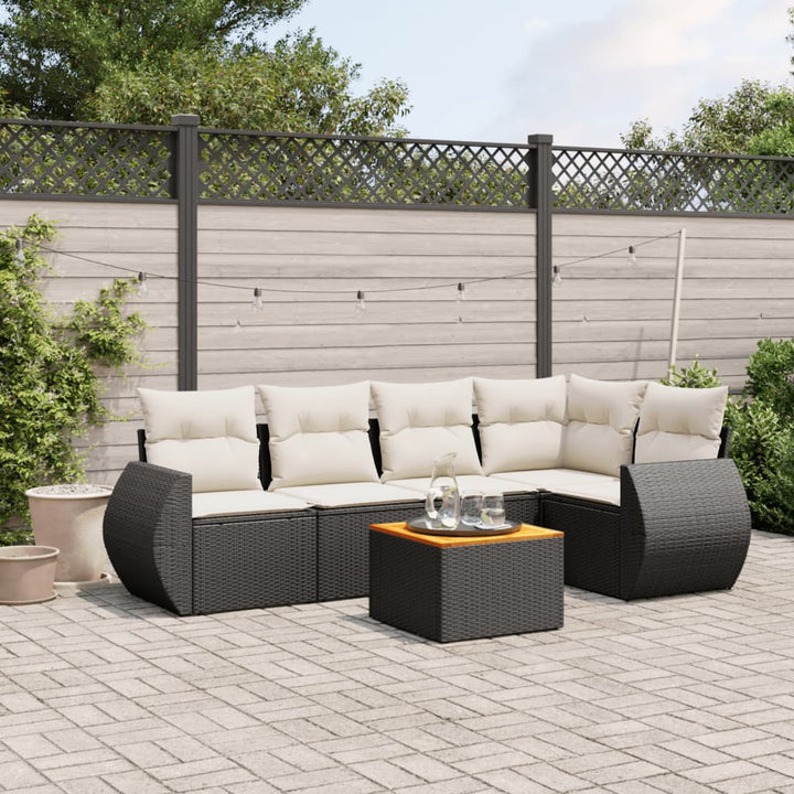 Set Mobilier Grădină Cu Perne, 6 Piese, , Poliratan
