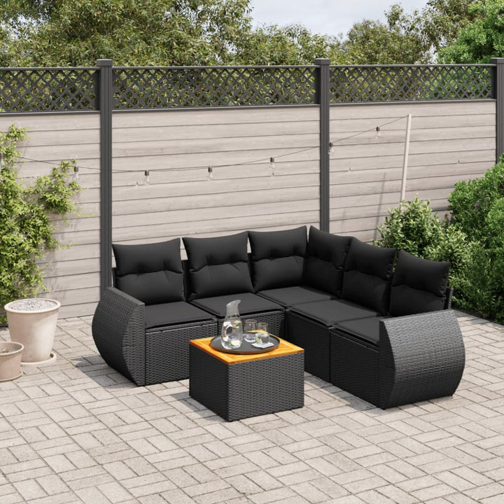 Set Mobilier Grădină Cu Perne, 6 Piese, , Poliratan