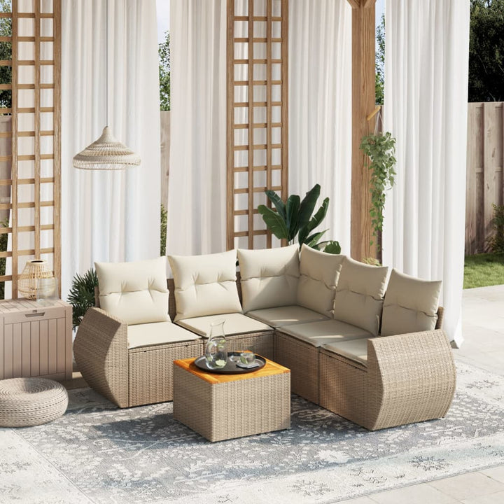 Set Mobilier Grădină Cu Perne, 6 Piese, , Poliratan