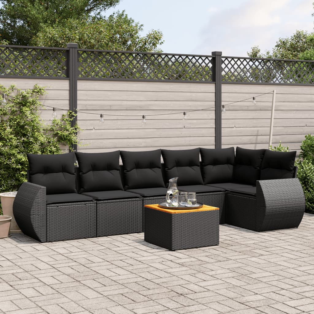 Set Canapele De Grădină, 7 Piese, Cu Perne, , Poliratan