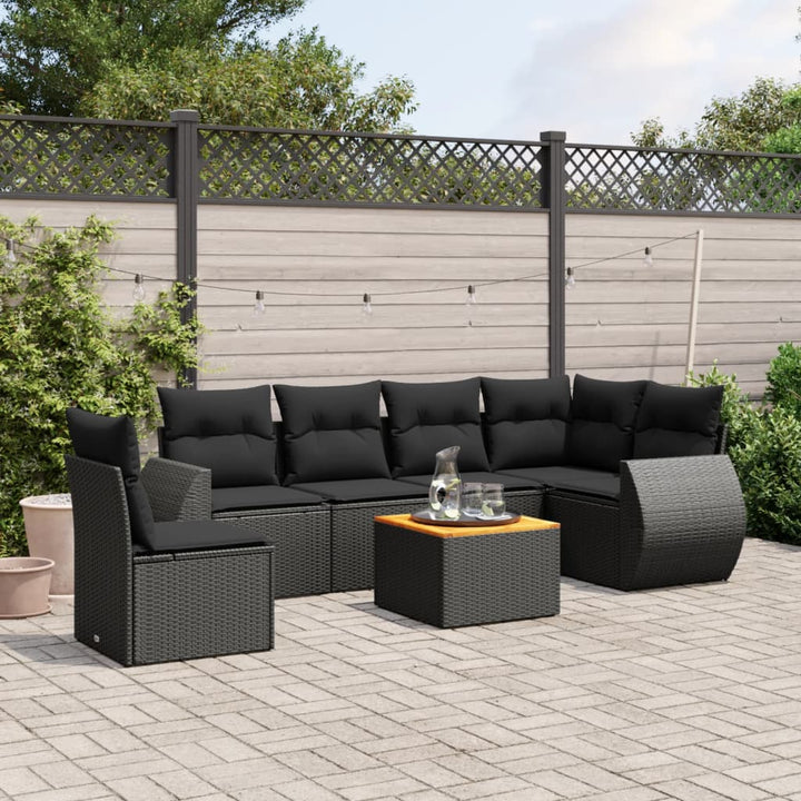 Set Canapele De Grădină, 7 Piese, Cu Perne, , Poliratan