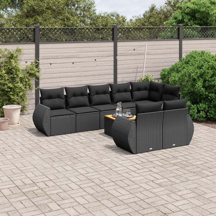 Set Canapele De Grădină, 9 Piese, Cu Perne, , Poliratan