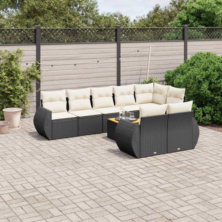 Set Canapele De Grădină, 9 Piese, Cu Perne, , Poliratan