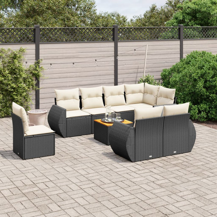 Set Canapele De Grădină, 9 Piese, Cu Perne, , Poliratan