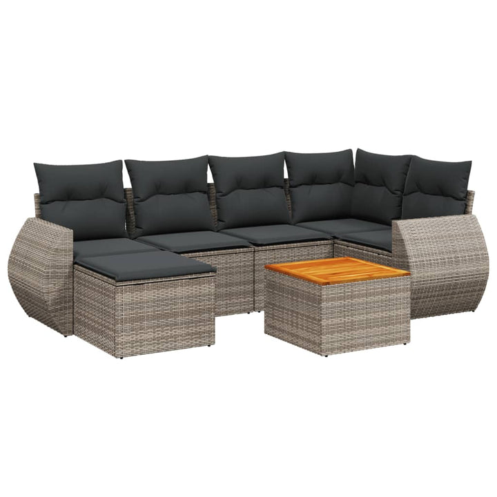 Set Canapele De Grădină, 7 Piese, Cu Perne, , Poliratan