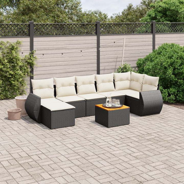 Set Canapele De Grădină Cu Perne, 8 Piese, , Poliratan