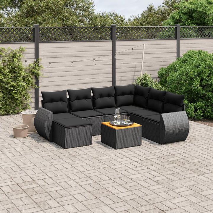 Set Canapele De Grădină Cu Perne, 8 Piese, , Poliratan