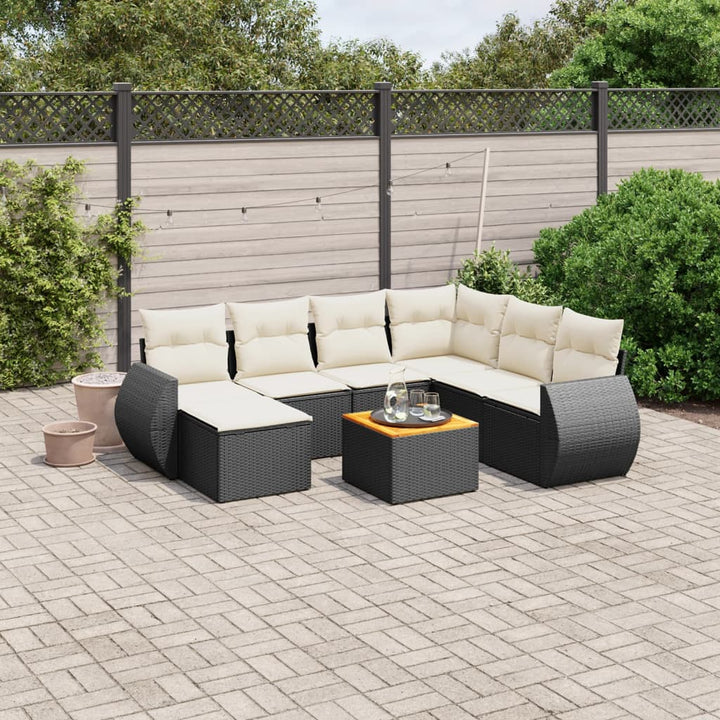 Set Canapele De Grădină Cu Perne, 8 Piese, , Poliratan