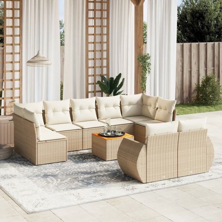 Set Mobilier De Grădină Cu Perne, 10 Piese, Gri, Poliratan