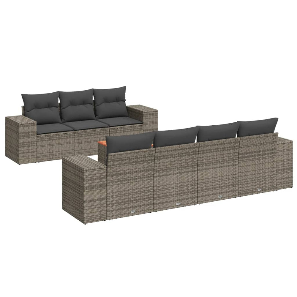 Set Canapele De Grădină Cu Perne, 8 Piese, , Poliratan