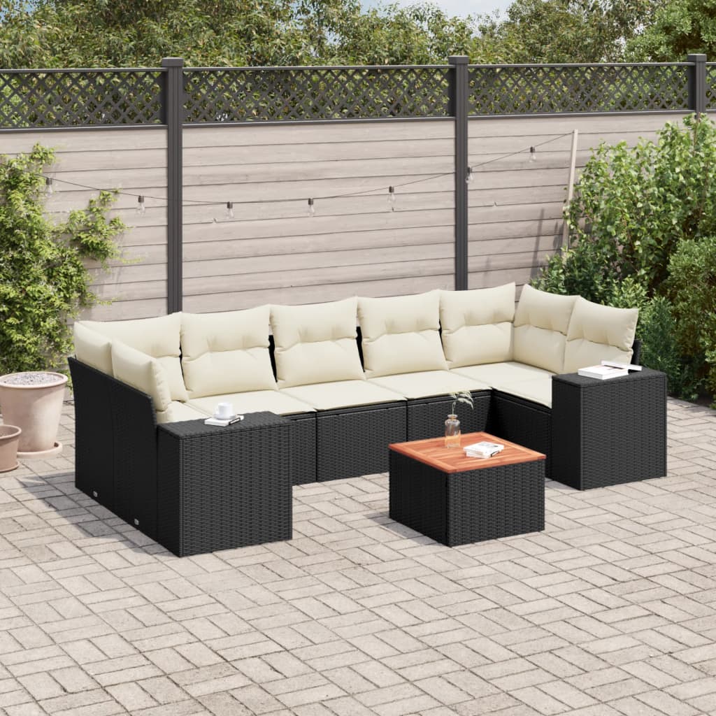 Set Canapele De Grădină Cu Perne, 8 Piese, , Poliratan