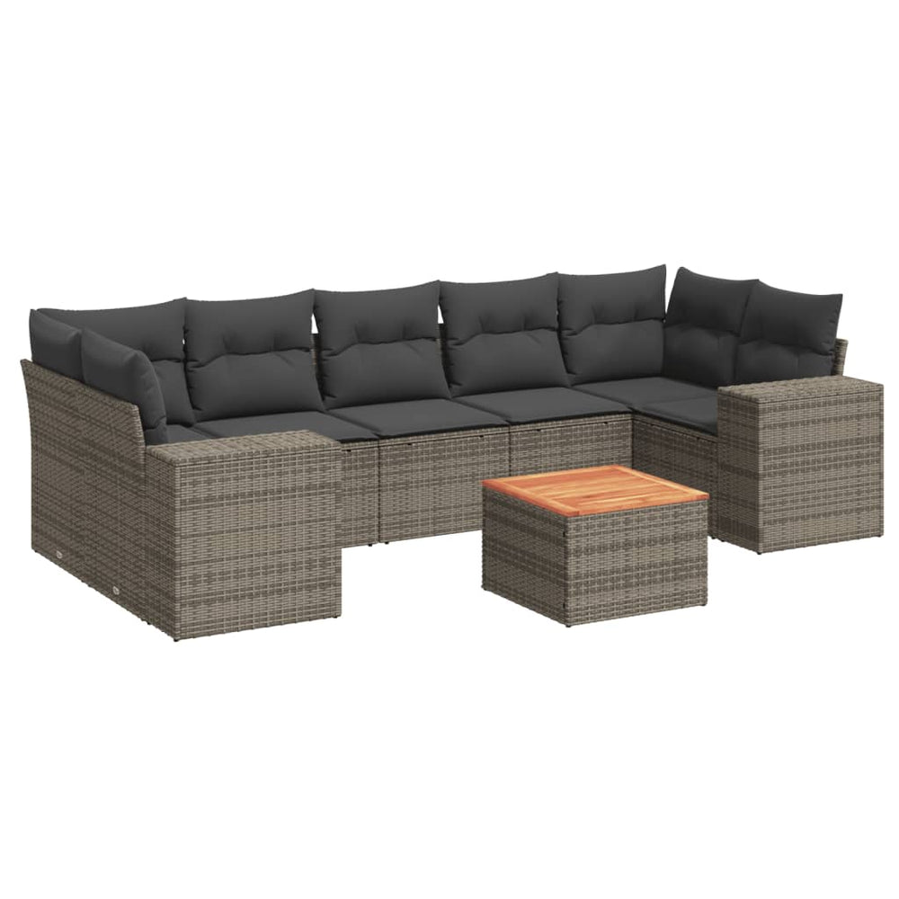 Set Canapele De Grădină Cu Perne, 8 Piese, , Poliratan