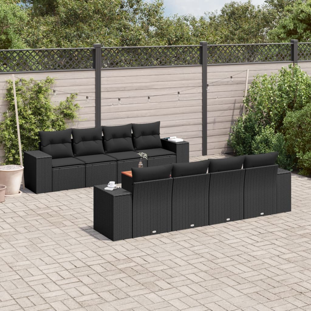 Set Canapele De Grădină, 9 Piese, Cu Perne, , Poliratan