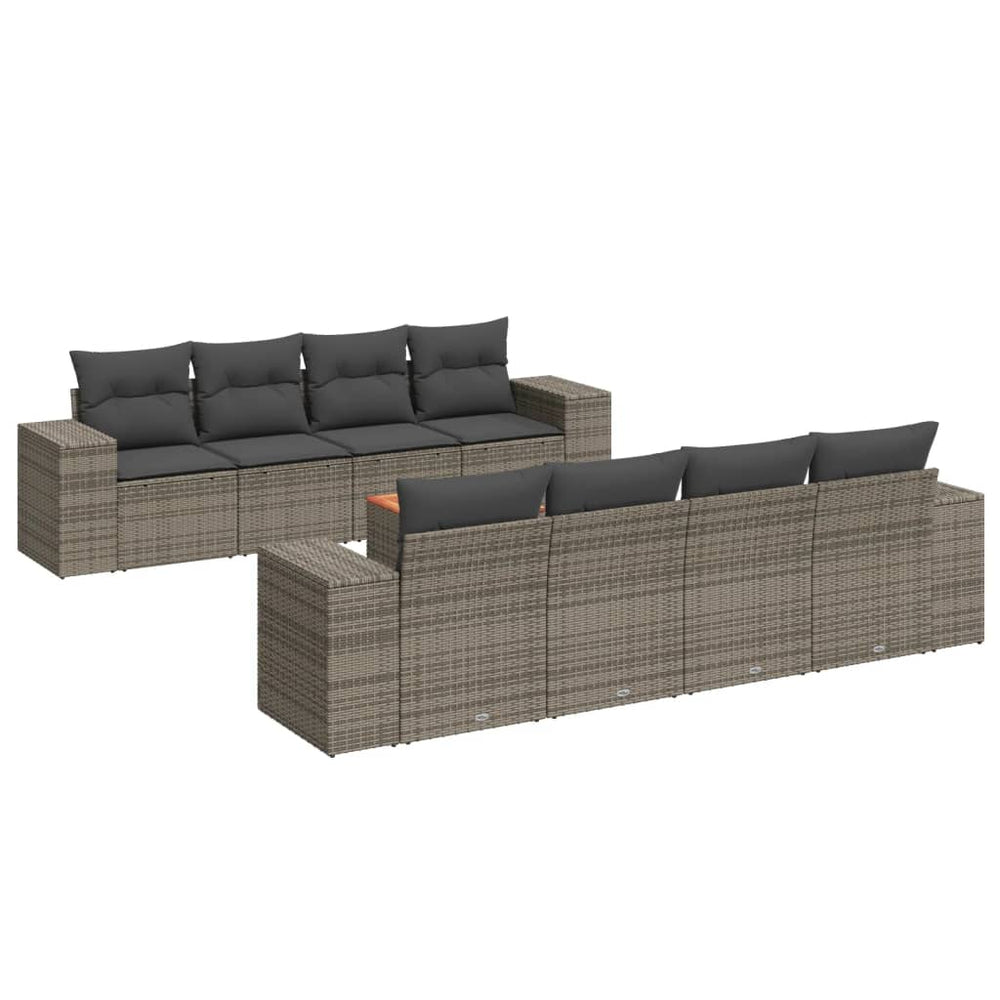 Set Canapele De Grădină, 9 Piese, Cu Perne, , Poliratan