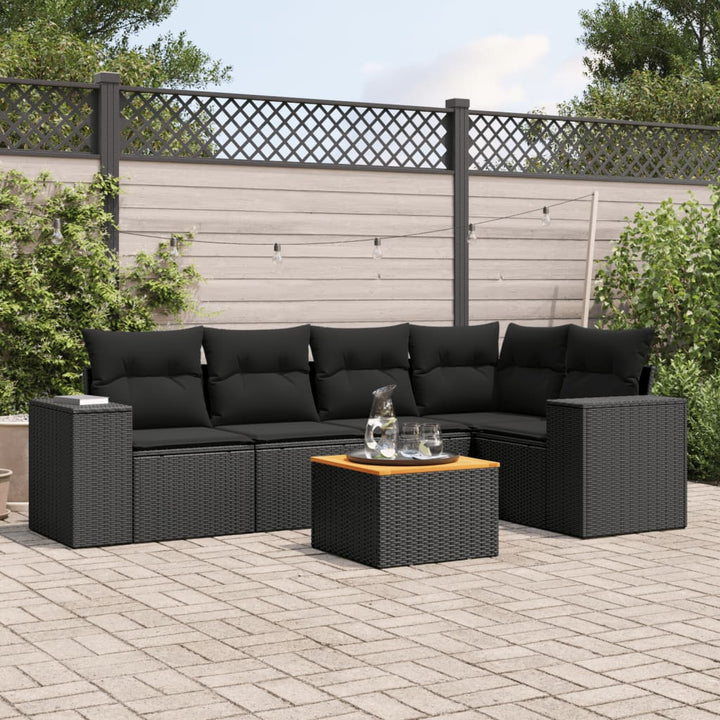 Set Mobilier Grădină Cu Perne, 6 Piese, , Poliratan