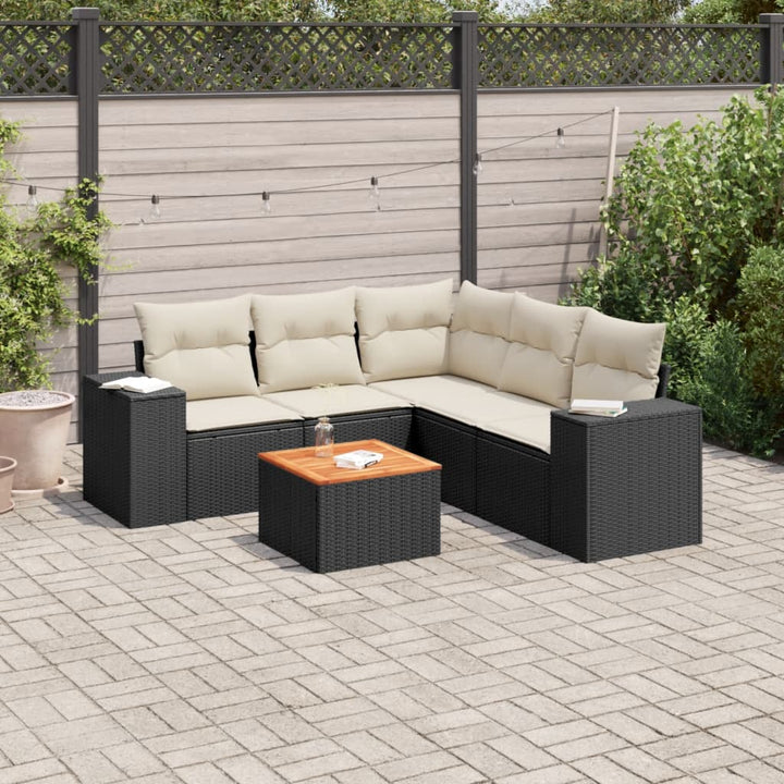 Set Mobilier Grădină Cu Perne, 6 Piese, , Poliratan