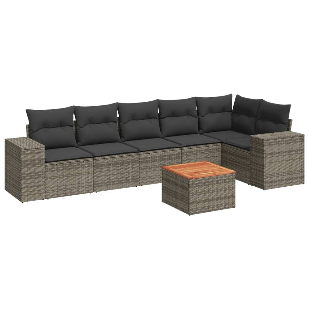 Set Canapele De Grădină, 7 Piese, Cu Perne, , Poliratan