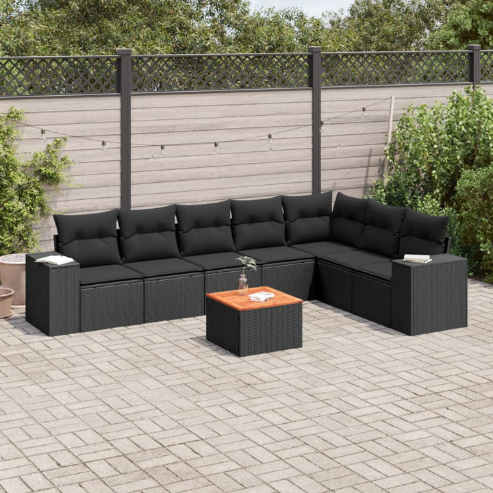 Set Canapele De Grădină Cu Perne, 8 Piese, , Poliratan