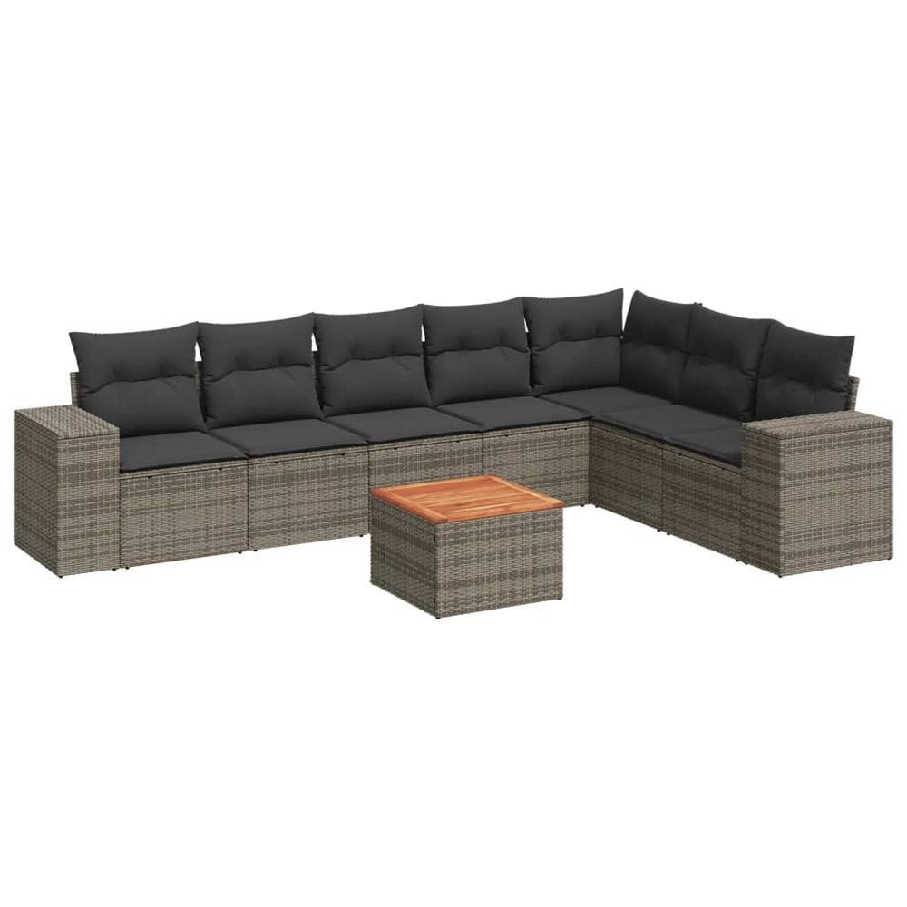 Set Canapele De Grădină Cu Perne, 8 Piese, , Poliratan