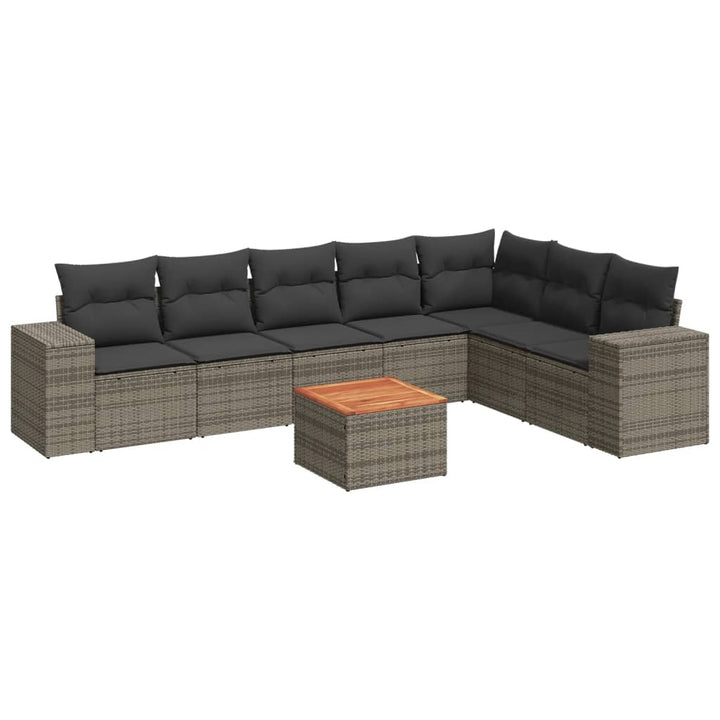 Set Canapele De Grădină Cu Perne, 8 Piese, , Poliratan