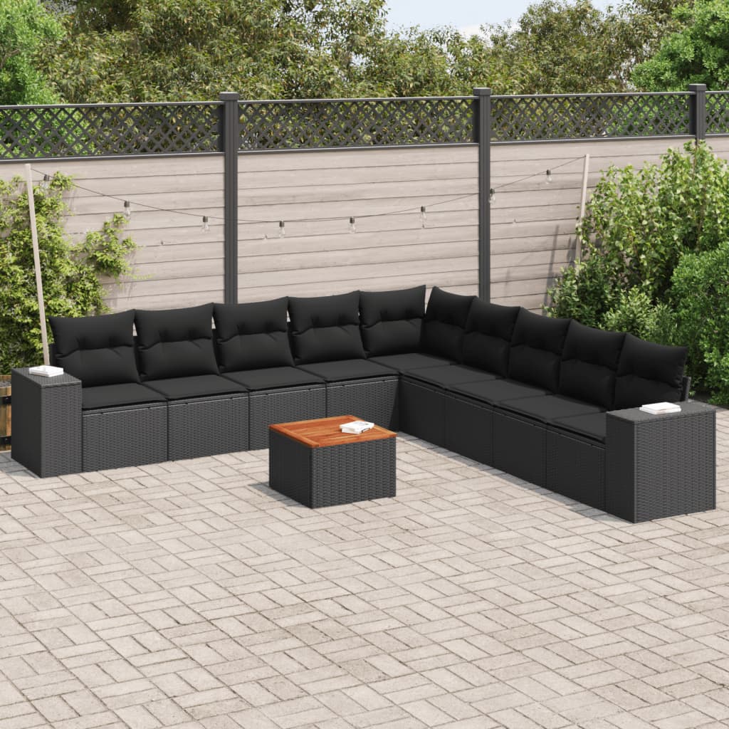 Set Mobilier De Grădină Cu Perne, 10 Piese, , Poliratan