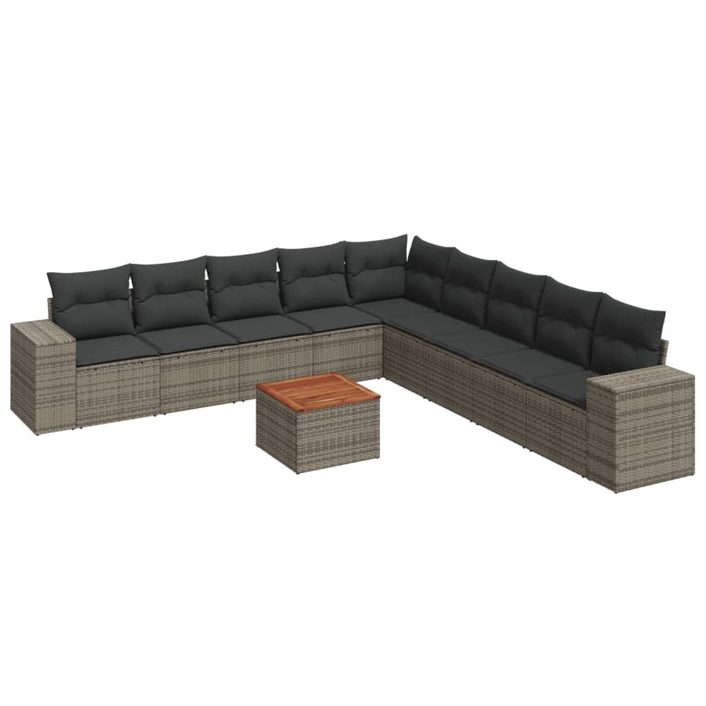 Set Mobilier De Grădină Cu Perne, 10 Piese, , Poliratan