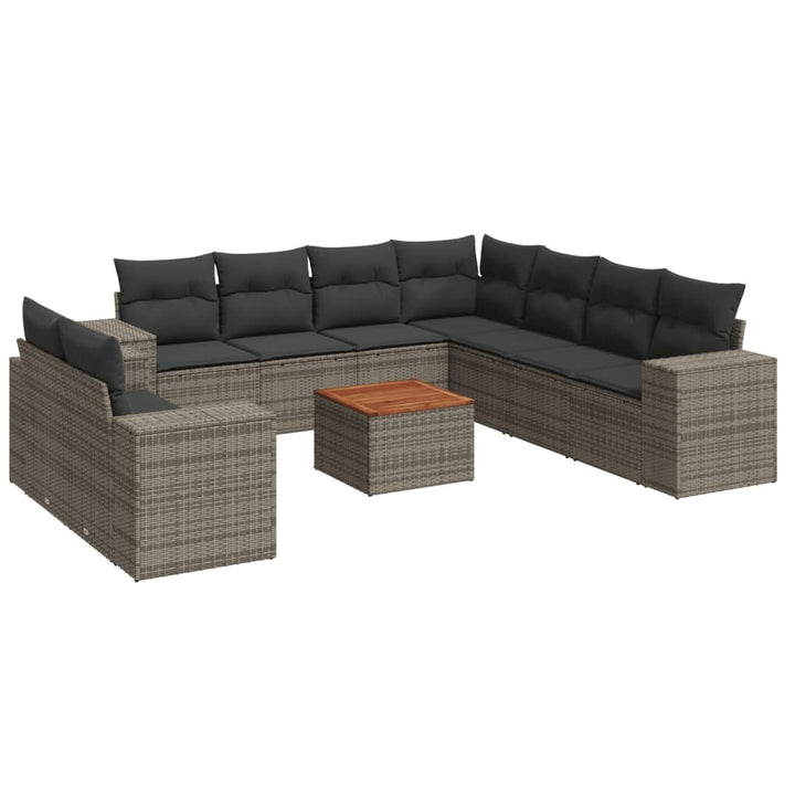 Set Mobilier De Grădină Cu Perne, 10 Piese, , Poliratan