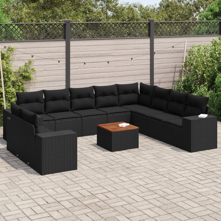 Set Canapele De Grădină Cu Perne, 11 Piese, , Poliratan