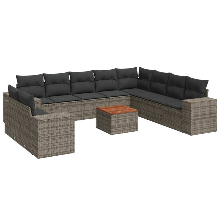 Set Canapele De Grădină Cu Perne, 11 Piese, , Poliratan