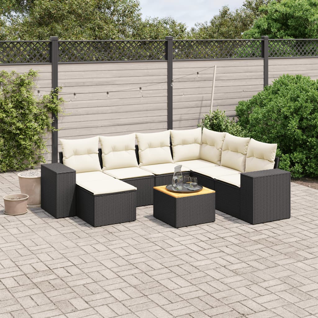 Set Canapele De Grădină Cu Perne, 8 Piese, Gri, Poliratan