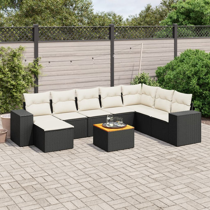 Set Canapele De Grădină, 9 Piese, Cu Perne, , Poliratan