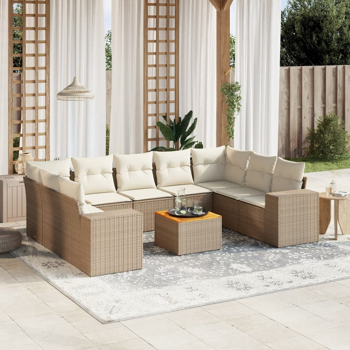 Set Mobilier De Grădină Cu Perne, 10 Piese, Gri, Poliratan