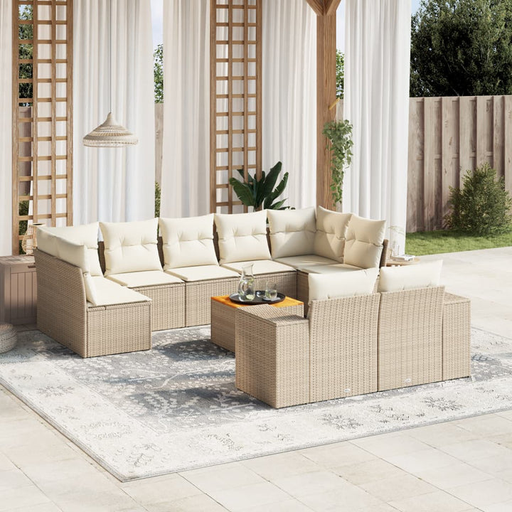 Set Mobilier De Grădină Cu Perne, 10 Piese, Gri, Poliratan