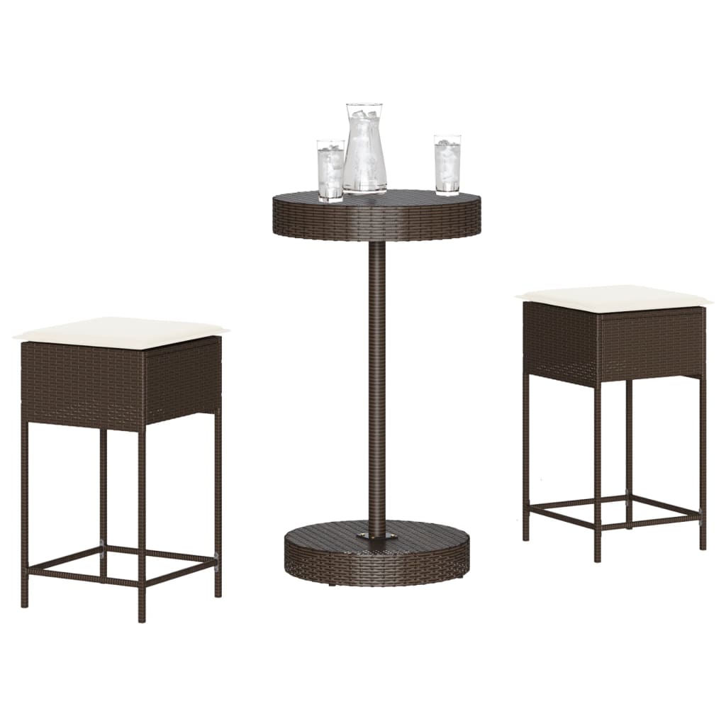Set Mobilier Bar De Grădină, Cu Perne, 5 Piese, , Poliratan