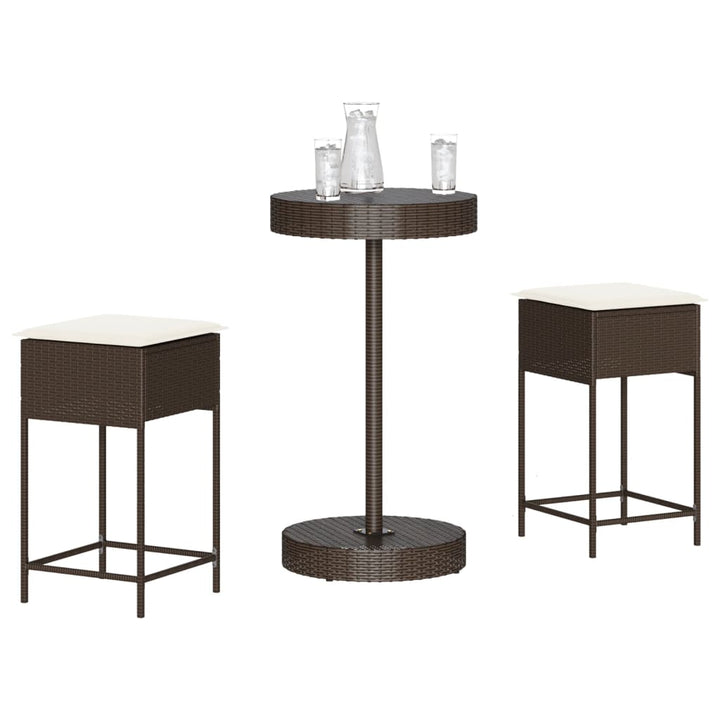 Set Mobilier Bar De Grădină, Cu Perne, 5 Piese, , Poliratan