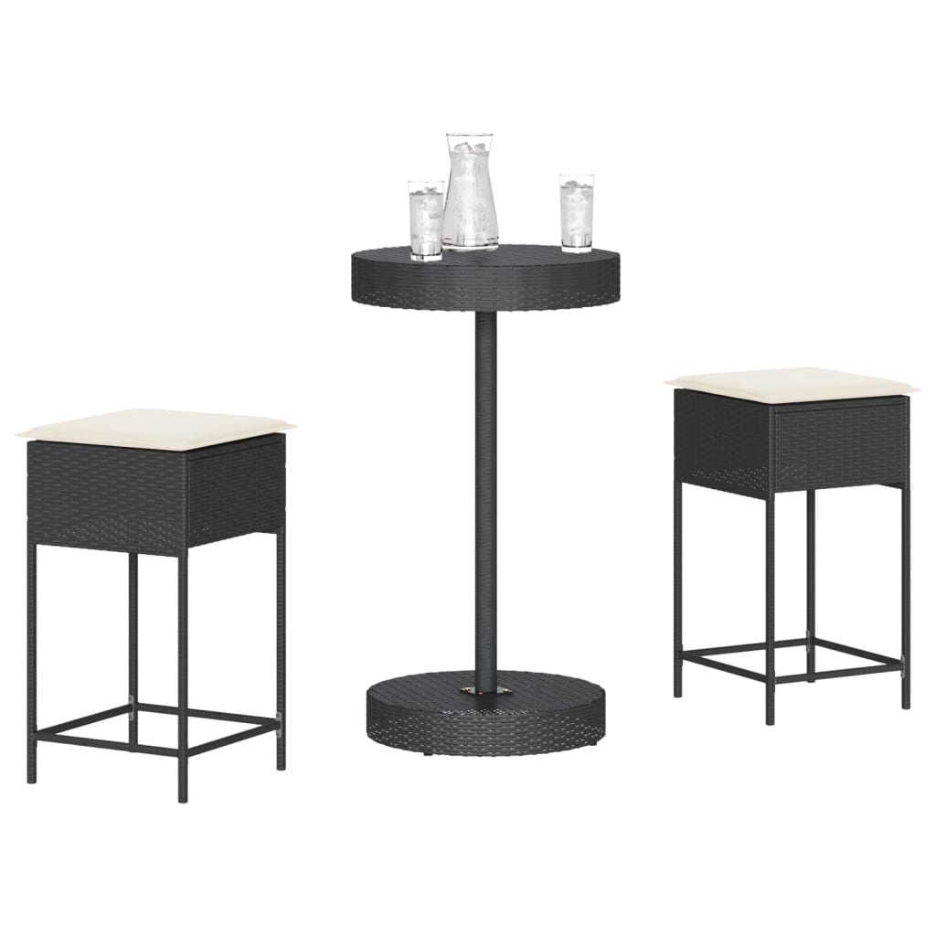 Set Mobilier Bar De Grădină, Cu Perne, 5 Piese, , Poliratan