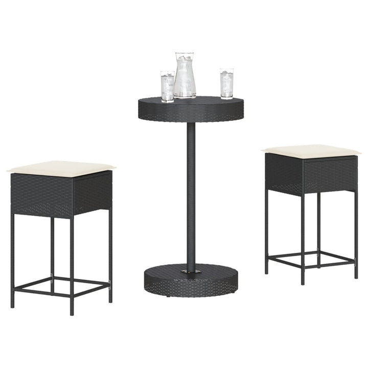 Set Mobilier Bar De Grădină, Cu Perne, 5 Piese, , Poliratan