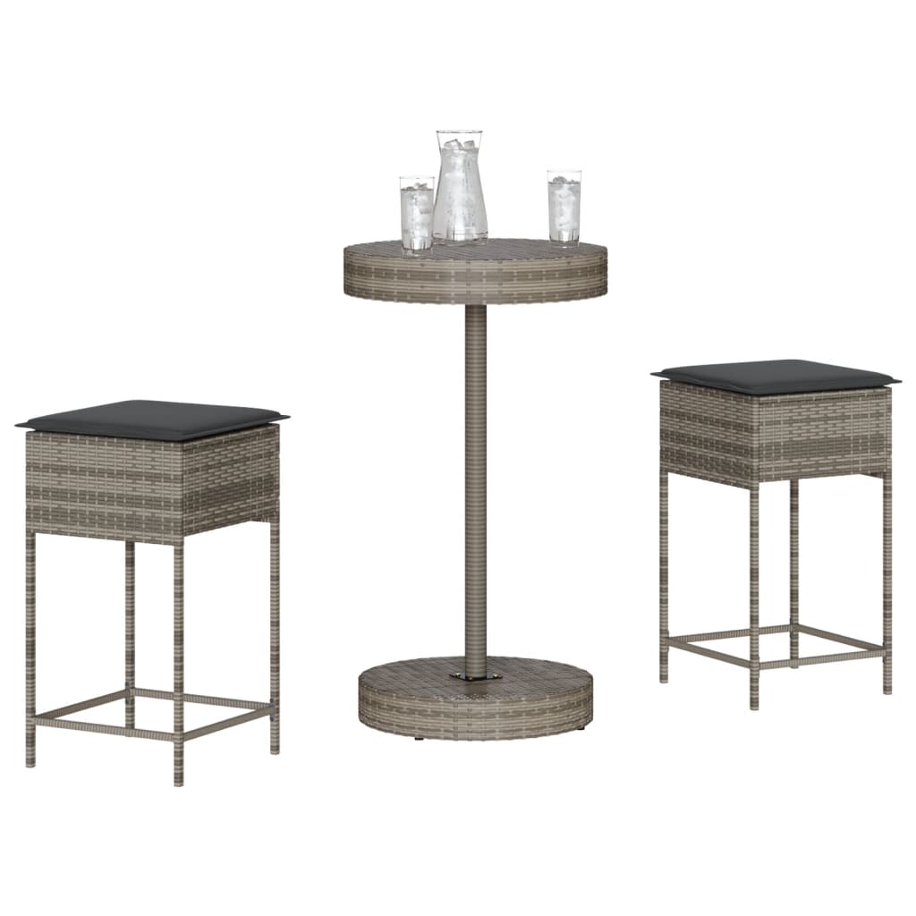 Set Mobilier Bar De Grădină, Cu Perne, 5 Piese, , Poliratan