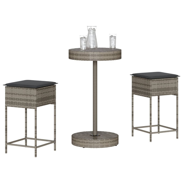 Set Mobilier Bar De Grădină, Cu Perne, 5 Piese, , Poliratan