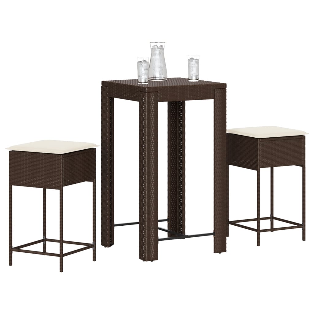 Set Mobilier Bar De Grădină, Cu Perne, 5 Piese, , Poliratan