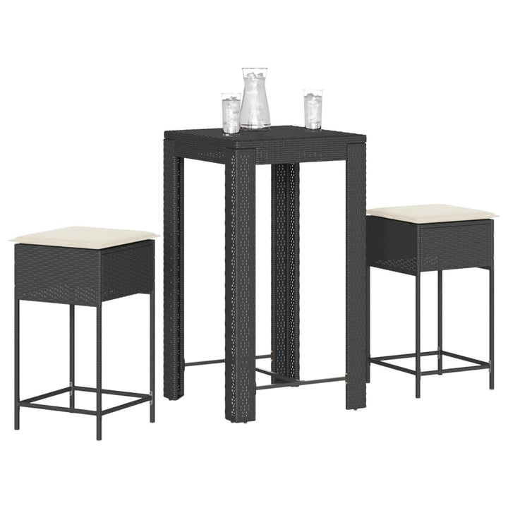 Set Mobilier Bar De Grădină, Cu Perne, 5 Piese, , Poliratan