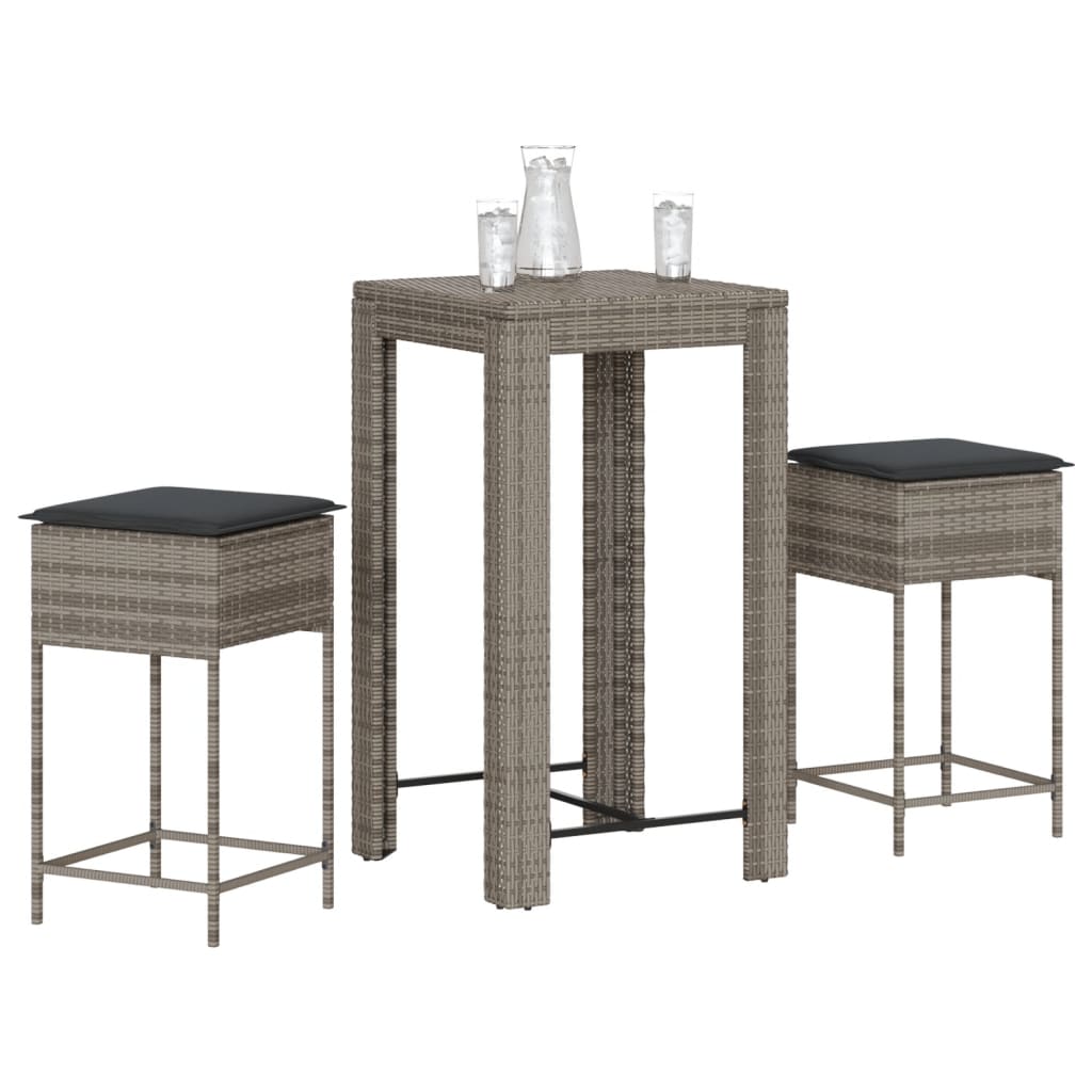 Set Mobilier Bar De Grădină, Cu Perne, 5 Piese, , Poliratan